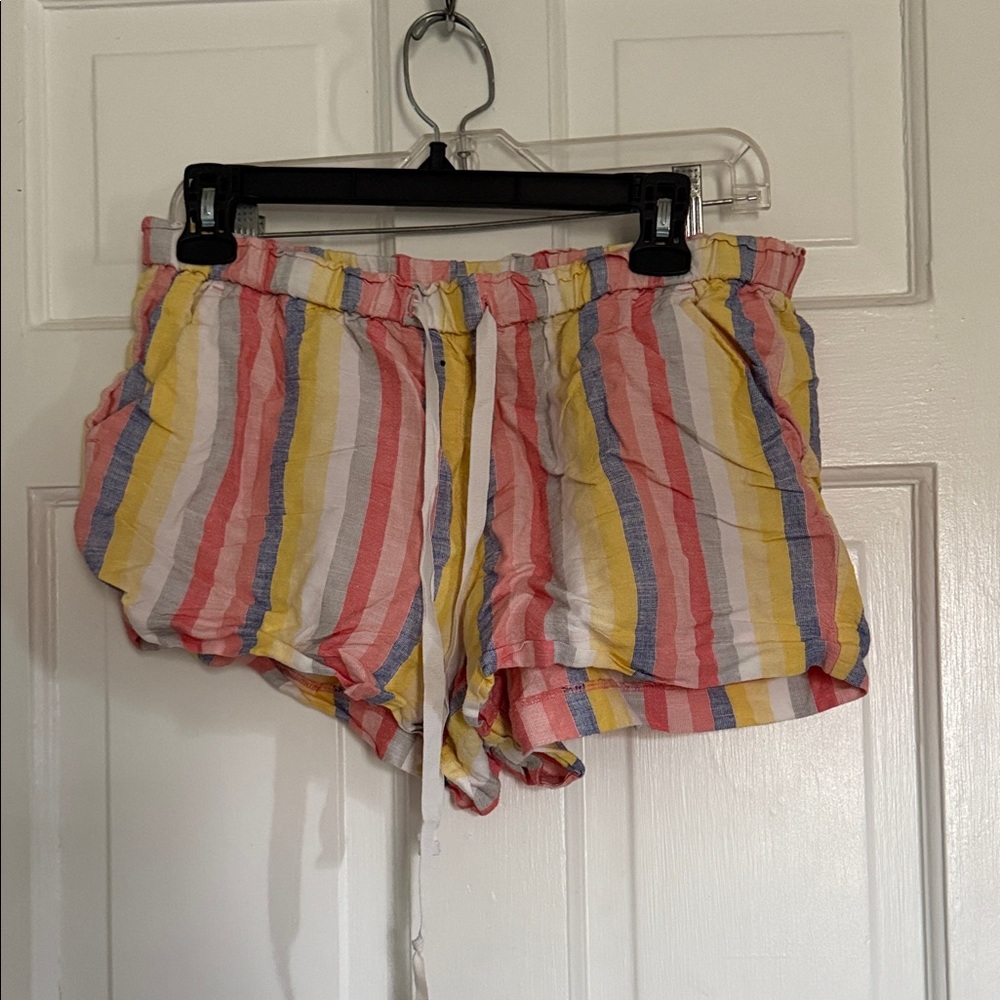 LOFT Multicolor Striped Drawstring Athletic Shorts